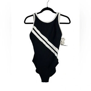 Vintage 80’s Mainsteam Black and White Swimsuit Size 16